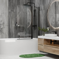 Стеклянная шторка на ванну с фиксатором WasserKraft Беркель (Berkel) F 48P02-110B