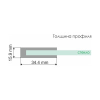 Стеклянная шторка на ванну WasserKraft Лайне (Leine) 35P01-80W