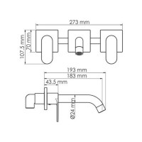 Смеситель для умывальника WasserKRAFT латунь Elbe 7445