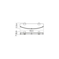 Стеклянная полка WasserKRAFT Lopau с бортиком K-6044