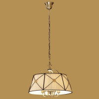 Подвесная люстра Citilux Дрезден с бежевым абажуром Бронза CL409151