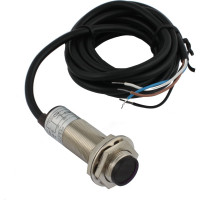 Диффузионный фотодатчик INNOCONT М18x1, зона срабатывания до 30 см, -10 +60 С, 12…24 VDC, IP67, выход: NPN NO + NC, макс. ток 200 мА, время реакции 3 мс, кабель 2 м PES-D18-NOC30D (cable)