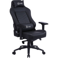 Игровое кресло CACTUS с вибромассажем, черный, экокожа, с подголовником, крестовина черный 1745823