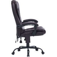 Кресло CACTUS CS-CHR-OC03M-BR темно-коричневый, экокожа, с подголовником, крестовина сталь 1884160