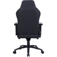 Игровое кресло CACTUS CS-CHR-0112BL черный, экокожа, с подголовником, крестовина сталь 1660796