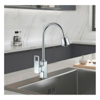 Смеситель для кухни Haiba с гибким изливом и режимом душ, хром HB73615
