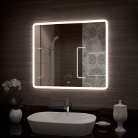 Зеркало с подсветкой CONTINENT ДЕМУР (Demure Led) 900x700, музыка, подогрев ЗЛП448