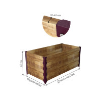 Колышки для деревянных грядок Delta-Park CB60-4 коричнево-красные, 4 шт. 3003018