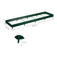 Готовая грядка Delta-Park GL 1х4 м, зеленая 30010_GL14Gr