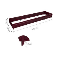 Сборная грядка Delta-Park GU 1х4 м, коричнево-красная 30011_GU14Ch
