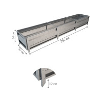 Сборная грядка Delta-Park GU 0.5х3 м, серебристая 30011_GU503Zn
