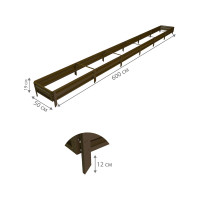 Готовая грядка Delta-Park GL 0.5х6 м, коричневая 30010_GL506Br