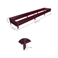 Готовая грядка Delta-Park GL 0.5х3 м, коричнево-красная 30010_GL503Ch