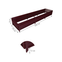 Сборная грядка Delta-Park GU 0.7х3 м, коричнево-красная 30011_GU703Ch