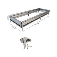 Готовая грядка Delta-Park GL 0.7х2 м, серебристая 30010_GL702Zn