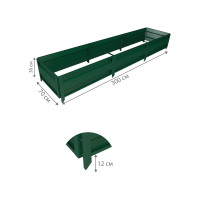 Сборная грядка Delta-Park GU 0.7х3 м, зеленая 30011_GU703Gr
