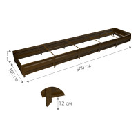 Сборная грядка Delta-Park GU 1х5 м, коричневая 30011_GU15Br