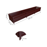 Сборная грядка Delta-Park GU 0.5х3 м, коричнево-красная 30011_GU503Ch
