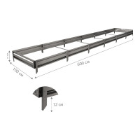 Готовая грядка Delta-Park GL 1х6 м, серебристая 30010_GL16Zn