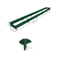 Готовая грядка Delta-Park GL 0.5х5 м, зеленая 30010_GL505Gr