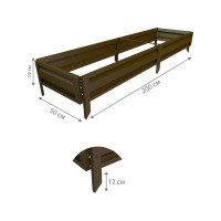 Готовая грядка Delta-Park GL 0.5х2 м, коричневая 30010_GL502Br