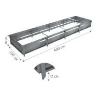 Сборная грядка Delta-Park GU 1х4 м, серебристая 30011_GU14Zn