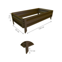 Готовая грядка Delta-Park GL 0.5х1 м, коричневая 30010_GL501Br