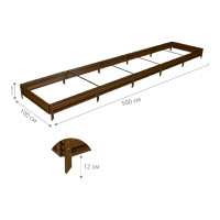 Готовая грядка Delta-Park GL 1х5 м, коричнево-красная 30010_GL15Ch