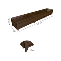 Сборная грядка Delta-Park GU 0.5х3 м, коричневая 30011_GU503Br