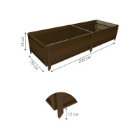 Сборная грядка Delta-Park GU 0.7х2 м, коричневая 30011_GU702Br