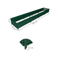 Сборная грядка Delta-Park GU 0.7х4 м, зеленая 30011_GU704Gr