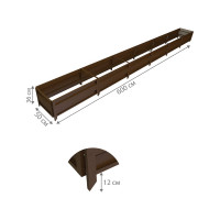 Сборная грядка Delta-Park GU 0.5х6 м, коричневая 30011_GU506Br