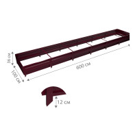 Сборная грядка Delta-Park GU 1х6 м, коричнево-красная 30011_GU16Ch