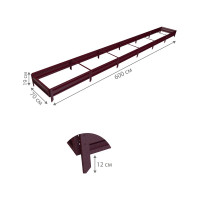 Готовая грядка Delta-Park GL 0.7х6 м, коричнево-красная 30010_GL706Ch