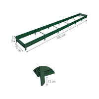 Готовая грядка Delta-Park GL 0.7х6 м, зеленая 30010_GL706Gr
