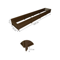 Сборная грядка Delta-Park GU 0.7х4 м, коричневая 30011_GU704Br