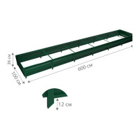 Сборная грядка Delta-Park GU 1х6 м, зеленая 30011_GU16Gr