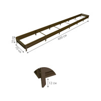 Готовая грядка Delta-Park GL 0.7х6 м, коричневая 30010_GL706Br