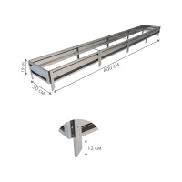 Готовая грядка Delta-Park GL 0.5х4 м, серебристая 30010_GL504Zn