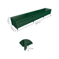 Сборная грядка Delta-Park GU 0.5х3 м, зеленая 30011_GU503Gr