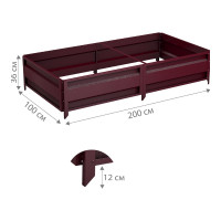 Сборная грядка Delta-Park GU 1х2 м, коричнево-красная 30011_GU12Ch