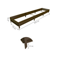 Готовая грядка Delta-Park GL 0.7х3 м, коричневая 30010_GL703Br