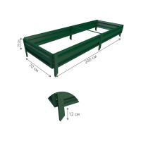 Готовая грядка Delta-Park GL 0.7х2 м, зеленая 30010_GL702Gr
