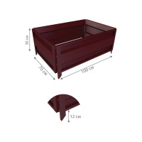Сборная грядка Delta-Park GU 0.7х1 м, коричнево-красная 30011_GU701Ch