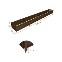 Сборная грядка Delta-Park GU 0.5х5 м, коричневая 30011_GU505Br