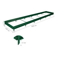 Готовая грядка Delta-Park GL 1х6 м, зеленая 30010_GL16Gr