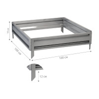 Готовая грядка Delta-Park GL 1х1 м, серебристая 30010_GL11Zn