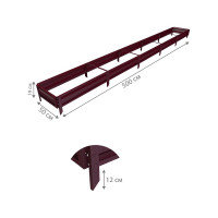Готовая грядка Delta-Park GL 0.5х5 м, коричнево-красная 30010_GL505Ch
