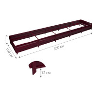 Сборная грядка Delta-Park GU 1х5 м, коричнево-красная 30011_GU15Ch