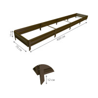 Готовая грядка Delta-Park GL 0.7х4 м, коричневая 30010_GL704Br